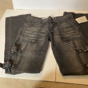 Express Gray Straight Leg Jeans